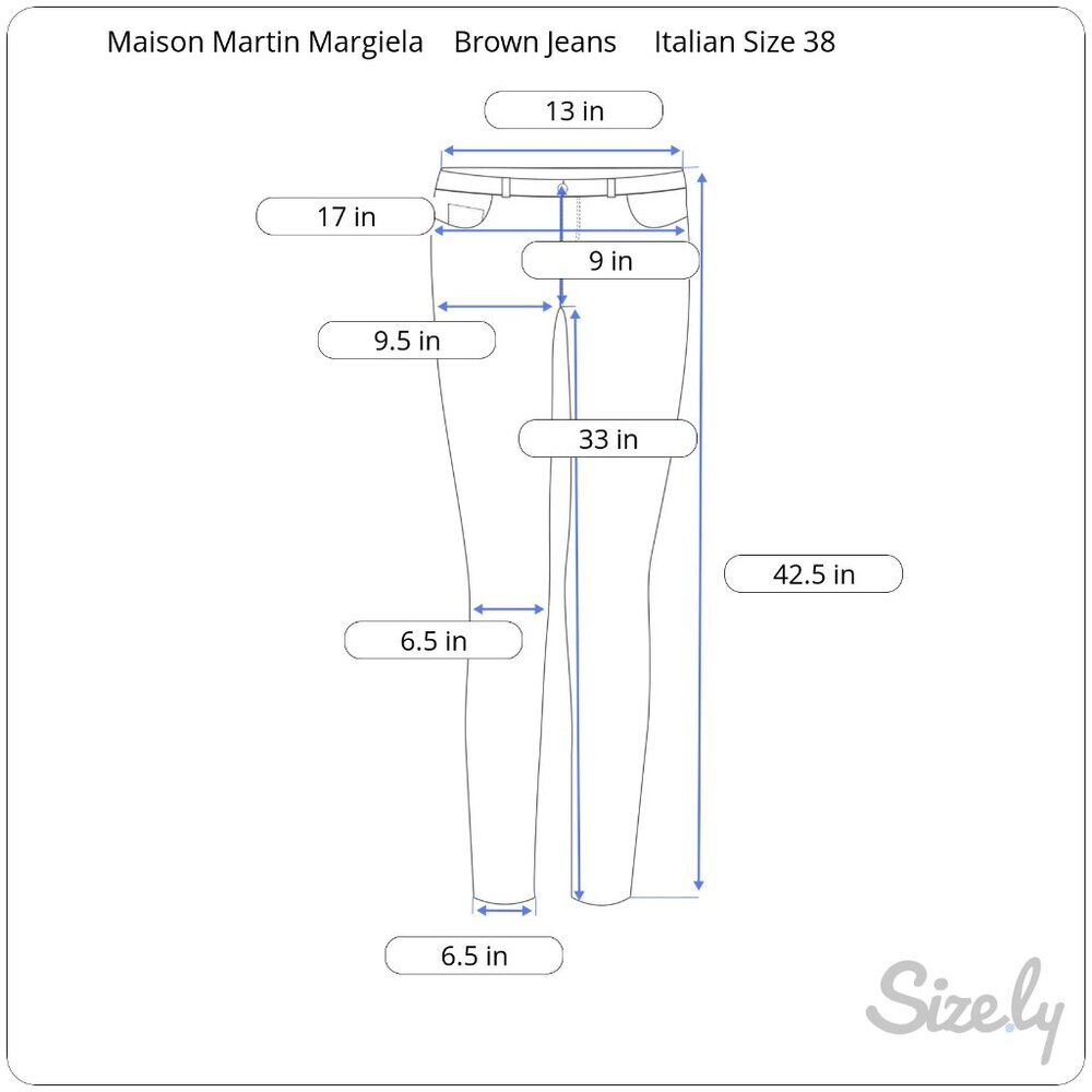 Brown Mid-Rise Skinny Designer Jeans by Maison Martin Margiela Monochrome - Picture 14 of 15